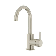 Meir Round Gooseneck Basin Mixer with Cold Start Brushed Nickel MB17-PVDBN - The Blue Space