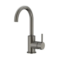 Meir Round Gooseneck Basin Mixer with Cold Start Shadow MB17-PVDGM - The Blue Space