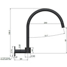 Technical Drawing Meir Round High-Rise Swivel Wall Spout Champagne MS07-CH - The Blue Space