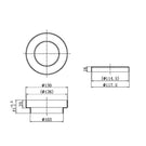 Technical Drawing Nero 130mm Round Tile Insert Floor Waste 100mm Outlet Chrome NRFW005CH - The Blue Space