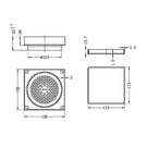 Technical Drawing Nero 130mm Square Tile Insert Floor Waste 100mm Outlet Brushed Bronze NRFW008BZ - The Blue Space