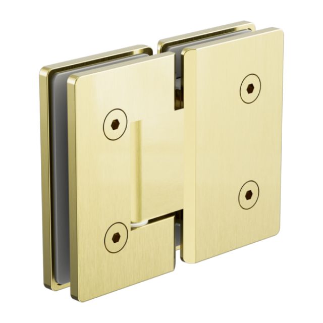 Nero 180 Degree Glass to Glass Shower Hinge Brushed Gold