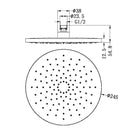 Technical Drawing Nero 250mm ABS Round Shower Head Matte Black NR508088MB - The Blue Space