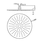 Technical Drawing Nero 300mm Round Shower Head Matte White NRROA1202MW - The Blue Space