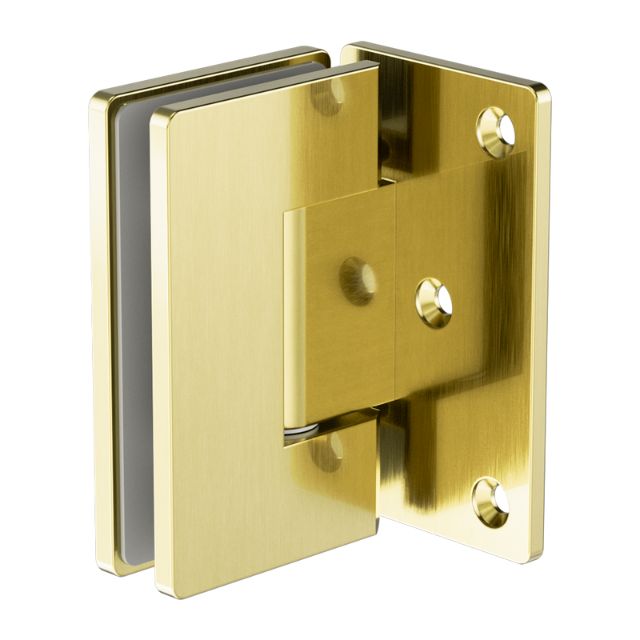 Nero 90 Degree Glass to Wall Shower Hinge 10mm Glass Brushed Gold