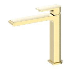 Nero Bianca Mid Tall Basin Mixer Brushed Gold NR321501dBG - The Blue Space