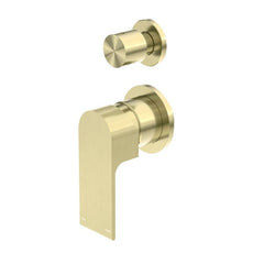 Nero Bianca Shower Mixer With Diverter Separate Back Plate Brushed Gold NR321511GBG - The Blue Space