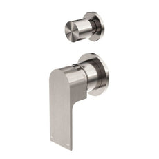 Nero Bianca Shower Mixer With Diverter Separate Back Plate Brushed Nickel NR321511GBN - The Blue Space