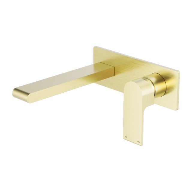 Nero Bianca Wall Basin/Bath Mixer 187mm Brushed Gold NR321510ABG - The Blue Space