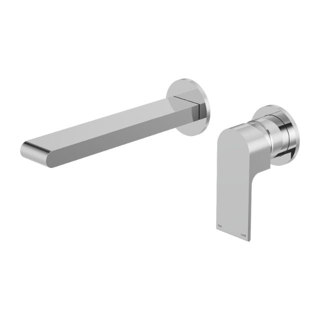 Nero Bianca Wall Basin/Bath Mixer Separate Back Plate 230mm Chrome NR321510FCH - The Blue Space