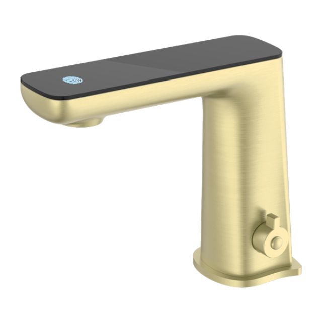 Nero Claudia Sensor Mixer With Black Top Display Brushed Gold NR222101BG - The Blue Space