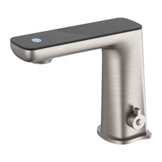 Nero Claudia Sensor Mixer With Black Top Display Brushed Nickel NR222101BN - The Blue Space