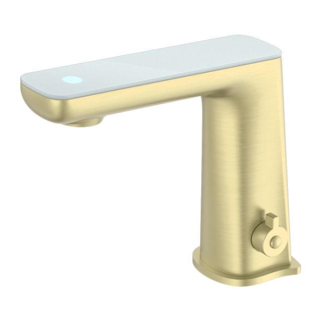 Nero Claudia Sensor Mixer With White Top Display Brushed Gold NR222102BG - The Blue Space