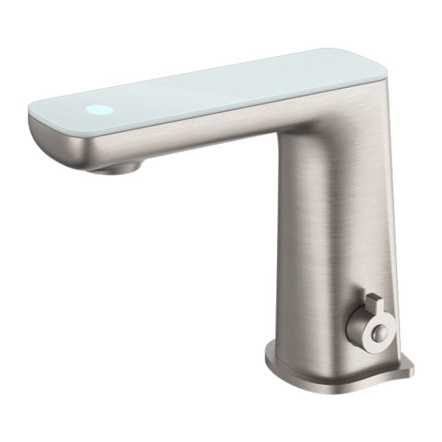 Nero Claudia Sensor Mixer With White Top Display Brushed Nickel NR222102BN - The Blue Space