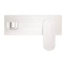 Front Nero Ecco Wall Basin/Bath Mixer Brushed Nickel NR301310aBN - The Blue Space