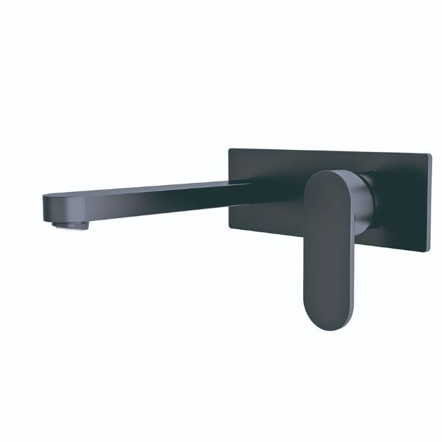 Nero Ecco Wall Basin/Bath Mixer Matte Black NR301310aMB - The Blue Space