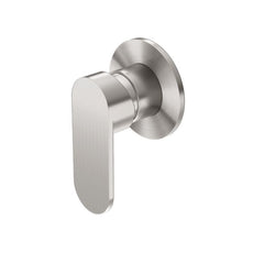 Nero Ecco Shower Mixer 80mm Round Plate Brushed Nickel NR301311DBN - The Blue Space