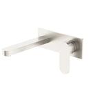 Nero Ecco Wall Basin/Bath Mixer Brushed Nickel NR301307ABN - The Blue Space