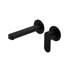 Nero Ecco Wall Basin/Bath Mixer Separate Back Plate Matte Black NR301310bMB - The Blue Space