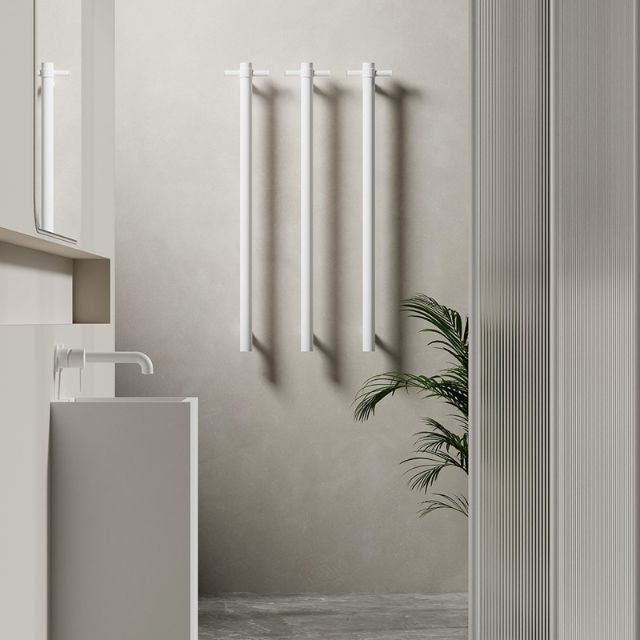 Lifestyle Nero Heated Vertical Towel Rail Matte White NRV900HMW - The Blue Space