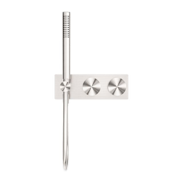 Front Nero Kara Progressive Shower System Brushed Nickel NR271903CBN - The Blue Space