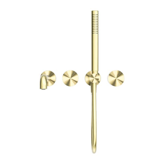 Front Nero Kara Progressive Shower System Separate Plate With Spout 230mm Brushed Gold NR271903B230BG - The Blue Space