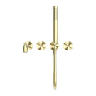 Front Nero Kara Progressive Shower System Separate Plate With Spout 250mm Brushed Gold NR271903B250BG - The Blue Space