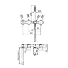 Technical Drawing Nero Kara Progressive Shower System Separate Plate With Spout 250mm Gun Metal NR271903B250GM - The Blue Space