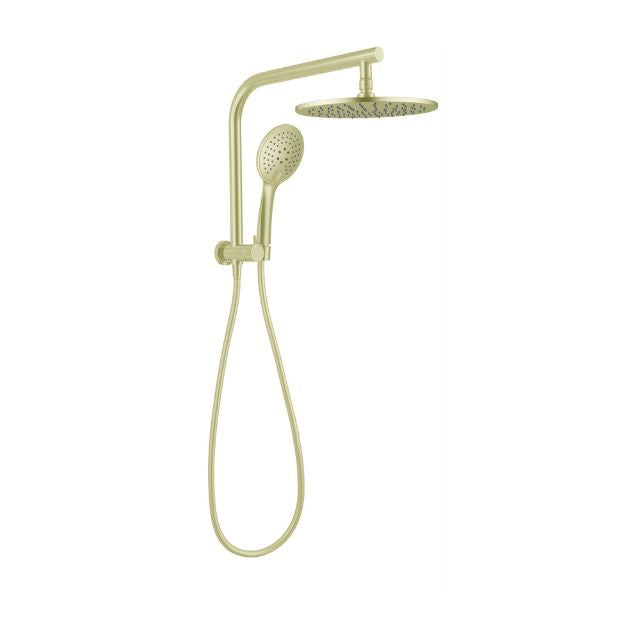 Nero Mecca 2 in 1 Twin Compact Shower Brushed Gold NR250805BBG - The Blue Space