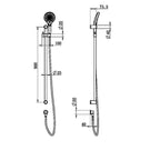 Technical Drawing Nero Mecca Care 25mm Grab Rail and Adjustable Shower Rail Set 900mm Brushed Bronze NRCS004BZ - The Blue Space