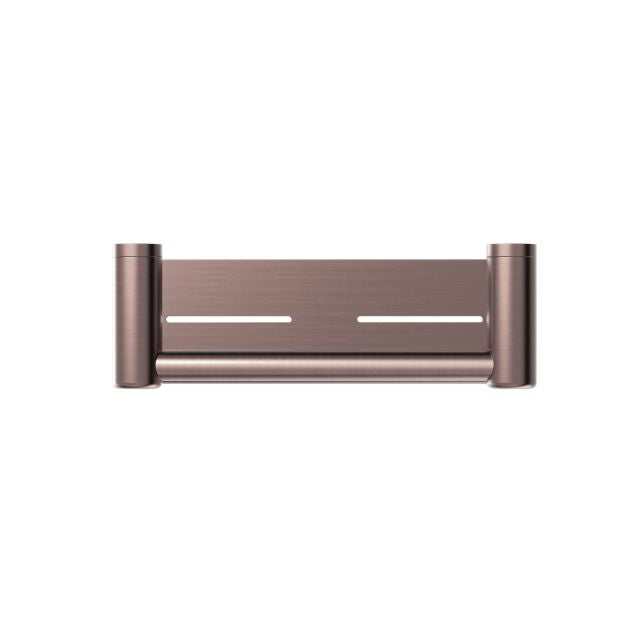 Buy Online Nero Mecca Care 25mm Grab Rail With Shelf 300mm Brushed Bronze NRCR2512CBZ - The Blue Space