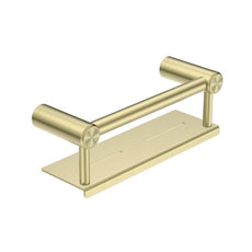 Nero Mecca Care 25mm Grab Rail With Shelf 300mm Brushed Gold NRCR2512CBG -  The Blue Space