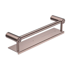 Nero Mecca Care 25mm Grab Rail With Shelf 450mm Brushed Bronze NRCR2518CBZ - The Blue Space