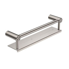 Nero Mecca Care 25mm Grab Rail With Shelf 450mm Brushed Nickel NRCR2518CBN - The Blue Space