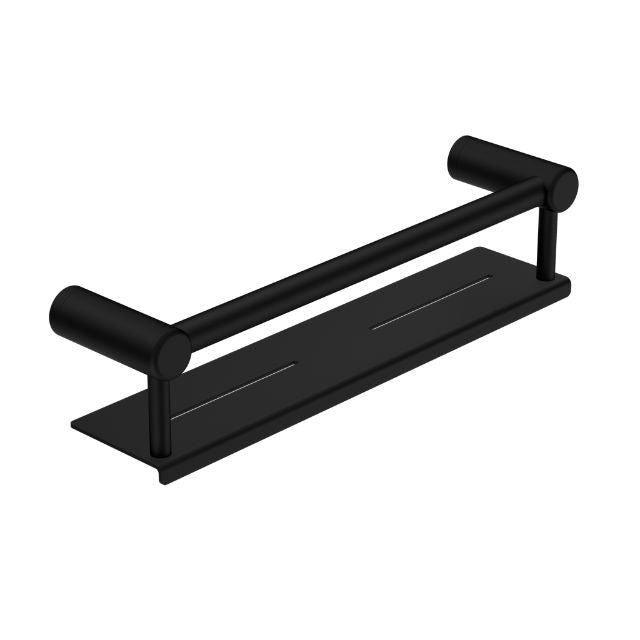 Nero Mecca Care 25mm Grab Rail With Shelf 450mm Matte Black NRCR2518CMB - The Blue Space