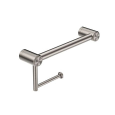 Nero Mecca Care 25mm Toilet Roll Rail 300mm Brushed Nickel NRCR2512ABN - The Blue Space