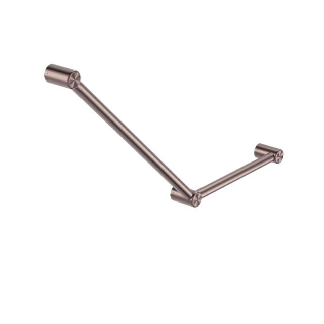 Nero Mecca Care 32mm Ambulant Toilet Grab Rail 45 Degree 750x450mm Brushed Bronze NRCR3245ABZ - The Blue Space