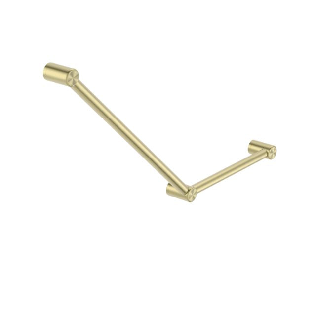 Buy Nero Mecca Care 32mm Ambulant Toilet Grab Rail 45 Degree 750x450mm Brushed Gold NRCR3245ABG - The Blue Space