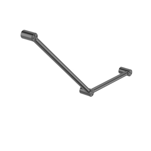 Nero Mecca Care 32mm Ambulant Toilet Grab Rail 45 Degree 750x450mm Gunmetal NRCR3245AGM - The Blue Space