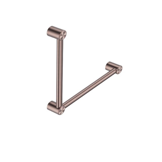 Nero Mecca Care 32mm Ambulant Toilet Grab Rail 90 Degree 450x450mm Brushed Bronze NRCR3290ABZ - The Blue Space