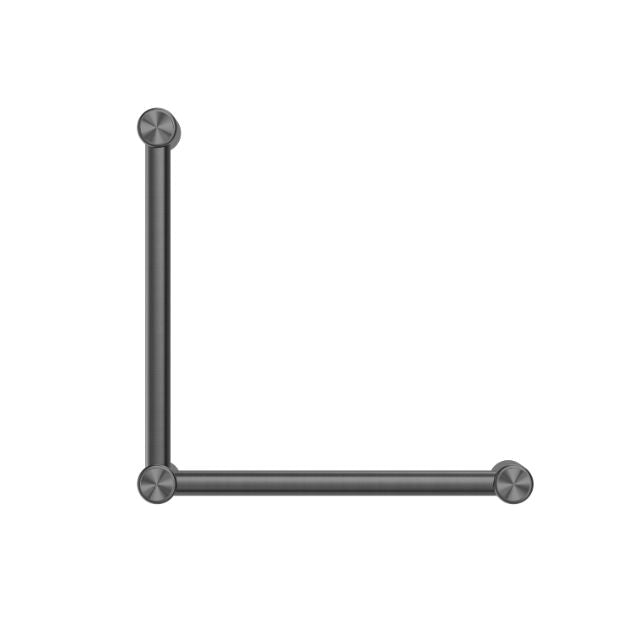 Buy Online Nero Mecca Care 32mm Ambulant Toilet Grab Rail 90 Degree 450x450mm Gunmetal NRCR3290AGM - The Blue Space