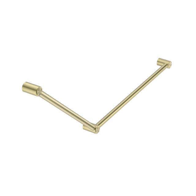 Nero Mecca Care 32mm DDA Grab Rail Set 45 Degree 750x900mm Brushed Gold NRCR3245BG - The Blue Space