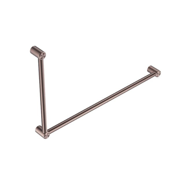 Nero Mecca Care 32mm DDA Grab Rail Set 90 Degree 600x1000mm Brushed Bronze NRCR3290BZ - The Blue Space