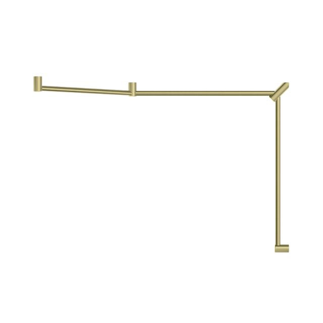 Buy Online Nero Mecca Care 32mm DDA Toilet Grab Rail Set 45 Degree Continuous 750x965x1025mm Brushed Gold NRCR3245cBG - The Blue Space