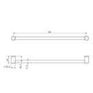 Technical Drawing Nero Mecca Care 32mm Grab Rail 900mm Brushed Bronze NRCR3230BZ - The Blue Space