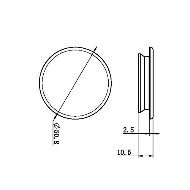 Technical Drawing Nero Mecca Care 32mm Grab Rail Cap Brushed Gold NRCR0004BG - The Blue Space