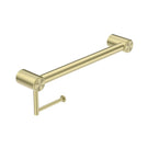 Nero Mecca Care 32mm Grab Rail With Toilet Roll Holder 450mm Brushed Gold NRCR3218ABG - The Blue Space