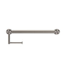 Buy Nero Mecca Care 32mm Grab Rail With Toilet Roll Holder 450mm Brushed Nickel NRCR3218ABN - The Blue Space