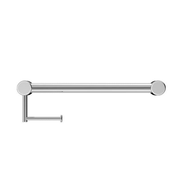 Buy Online Nero Mecca Care 32mm Grab Rail With Toilet Roll Holder 450mm Chrome NRCR3218ACH - The Blue Space