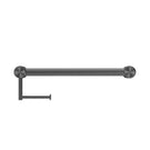 Buy Online Nero Mecca Care 32mm Grab Rail With Toilet Roll Holder 450mm Gunmetal NRCR3218AGM - The Blue Space